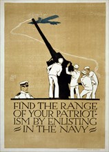 WW1 US Navy Recruitment Poster, 1918.