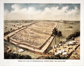 Bird's-Eye View of Andersonville Prison, from the South-East, c.1890.