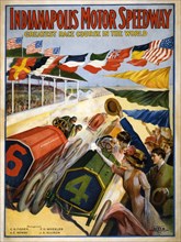 Poster advertising The Indianapolis Motor Speedway, c.1909.
