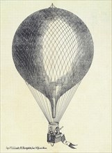 Three men in a Hot Air Balloon, 1800s.