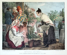 Le Marche aux Fleurs, 1820.