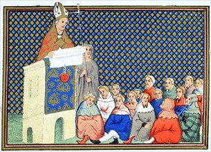 The Archbishop of Canterbury preaching to the English nobility against Richard II, 19th century.