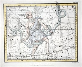 The Constellations (Plate IX) Olphiuchus, or Serpentarius, and Serpens, 1822.