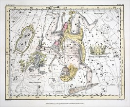 The Constellations (Plate VIII) Coronoa Borealis, Hercules and Cerberus, Lyra, 1822.