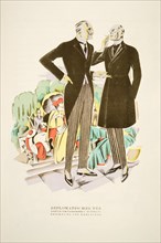 Diplomatischer Tee, suits by Fasskessel U. Muntmann,  from Styl, pub. 1922 (pochoir Print)