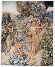 Come, temperate nymphs, and help to celebrate a contract of true love, illustration from 'The Tempes