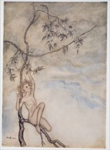Merrily, merrily shall I live now under the blossom that hangs on the bough, illustration from 'The