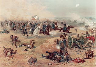 Sheridan's Final Charge at Winchester, pub. :. Prang & Co., 1886 (colour lithograph)