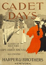 Front Cover for Cadet Days,  by Capt. Charles King U.S.A., pub. New York, 1894 (colour lithograph)