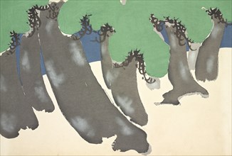 Sonare No Matsu, from Momoyo-gusa (The World of Things) Vol III, pub.1910 (colour block woodcut)