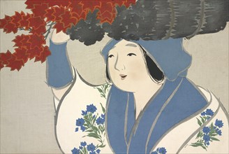 Kuroki Uri, from Momoyo-gusa (The World of Things) Vol I, pub.1909 (colour block woodcut)