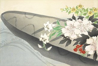 Hana-Bune, from Momoyo-gusa (The World of Things) Vol III, pub.1910 (colour block woodcut)