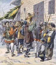 Death to the Foreigners from Le Petit Parisien,  15th July,  1900 (colour lithograph)