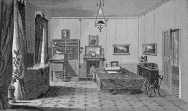 Faraday's Study at the Royal Institution, from The Life and Letters of Faraday, pub. 1870 (lithograp