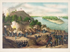 Siege of Vicksburg--Surrender, July 4, 1863, pub. 1888 (colour lithograph)