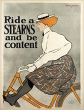 Ride a Stearns and be Content, c1896 (colour litho). Creator: Edward Penfield (1866 - 1925).
