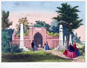 The Tomb of Washington, Mount Vernon, Va., pub. c1857 (colour lithograph). Creator: American School (19th Century).