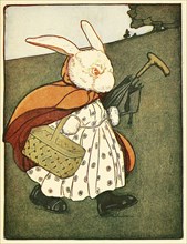 Then old Mrs Rabbit ?.went through the wood to the baker's, from The Tale of Peter Rabbit, 1916. Creator: American School (20th Century).