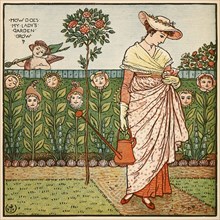 How Does My Lady's Garden Grow, from Walter Crane's Painting Book, pub.  1889. Creator: Walter Crane (1845 - 1915).