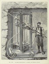 Diamond Drilling Machine designed by Georges Leschot, pub. 1883 (engraving), 1883. Creator: Unknown.