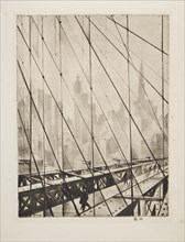 Looking Through Brooklyn Bridge, pub. 1921. Creator: Christopher Richard Wynne Nevinson (1889 ? 1946) .