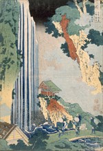 Ona Waterfall on the Kisokaido, 1827. Creator: Katsushika Hokusai (1760-1849).