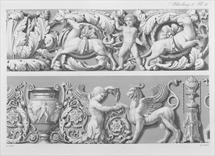 Designs for classical friezes, from 'Precision Book of Drawings', 1856. Creator: German School (19th Century).