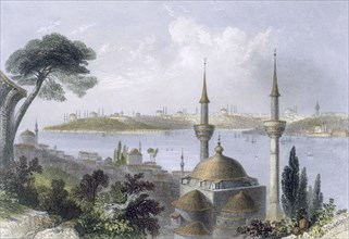 General view of Constantinople from Scutari, c1850. Creator: William Henry Bartlett (1809-54).