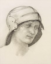 Woman in hat, detail from a sketchbook, c1880s. Creator: Sir Edward Burne-Jones (1833-98).