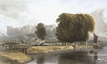 Windsor Castle from the Brocas Meadow, from 'Views of Windsor, Eton and Virginia Water', c1827-30. Creator: William Daniell (1769-1837).