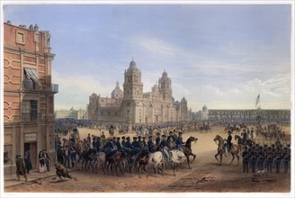 General Scott's Entrance into Mexico City, pub. 1851. Creator: Carl Nebel (1805 - 1855).
