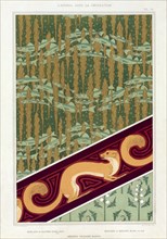Designs for wallpaper,  border and silk fabric, pub. 1897. Creator: Maurice Pillard Verneuil (1869?1942).