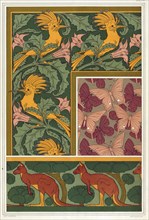 Designs for wallpaper borders and silk fabric, pub. 1897. Creator: Maurice Pillard Verneuil (1869?1942).