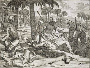 The Murder of Mr. Koster by the Cingalese', Ceylon (Sri Lanka), pub. 1672. Creator: Philip Baldaeus (1632-1672).