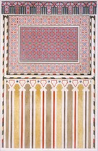 Cairo: Decoration of the El Bordeyny Mosque: geometric patterns of the mosaic of the Mihrab, pub. 18 Creator: Emile Prisse d'Avennes (1807-79).