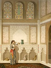 Cairo: Interior of the domestic house of Sidi Youssef Adami, pub. 1877. Creator: Emile Prisse d'Avennes (1807-79).