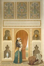 Cairo: Interior of the domestic house of Sidi Youssef Adami, pub. 1877. Creator: Emile Prisse d'Avennes (1807-79).