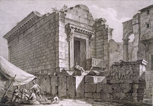 View of the Temple of Aesculapius, pub. 1764. Creator: Robert Adam (1728-92).