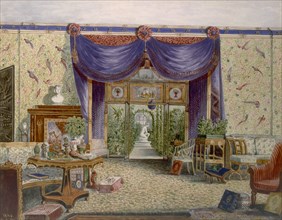 The Chinese Room at Middleton Park, Oxfordshire, 1840. Creator: English School (19th Century).