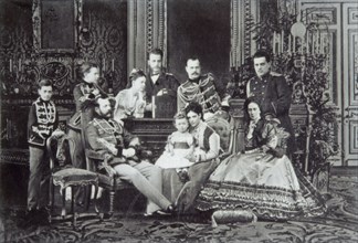 Family portrait of Tsar Alexander II of Russia, 1860s. Artist: Unknown