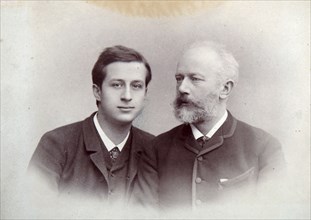 Alexander Siloti, Russian pianist and conductor, and Peter Tchaikovsky, Russian composer, 1888. Artist: Unknown
