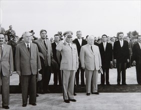 Arrival of the Soviet delegation in Belgrade,Yugoslavia, 26 May 1955.  Artist: Anon