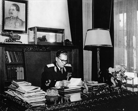 Yugoslav leader Marshal Josip Broz Tito in his office, Belgrade, Yugoslavia, c1946-c1947.  Artist: Anon