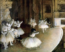 'Ballet Rehearsal on Stage', 1874.  Artist: Edgar Degas