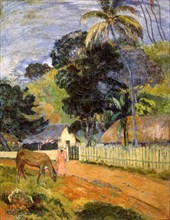'Horse on Road, Tahitian Landscape', 1899. Artist: Paul Gauguin