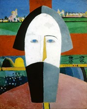 'Head of a Peasant', 1928-1932.  Artist: Kazimir Malevich