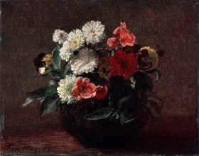 'Flowers in an Earthenware Vase', 1883.  Artist: Henri Fantin-Latour