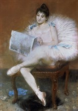 'Sitting Ballet Dancer', 1890.  Artist: Pierre Carrier-Belleuse