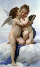 'Cupid and Psyche as Children', (The first kiss), 1890.  Artist: William-Adolphe Bouguereau