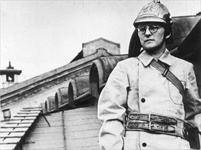 Dmitri Shostakovich, Russian composer, during the Siege of Leningrad, USSR, WWII, 1941. Artist: Anon